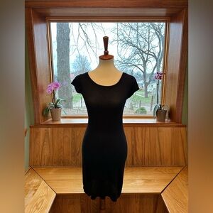 BCBG MaxAzria Black Scoop Neck Short Sleeve Bodycon Dress XXS